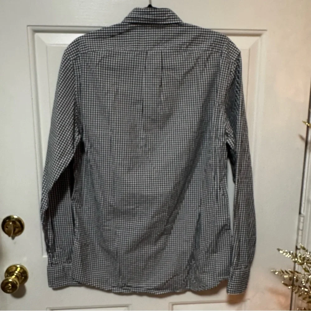 NWT J. Crew Secret Wash Cotton Plaid Check Button Down Shirt Navy White Size M